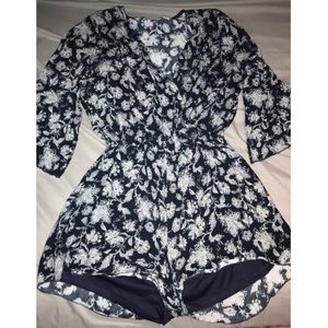 Navy and white Romper